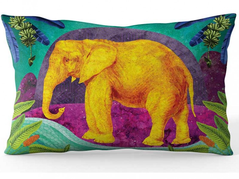 Africa Dreaming Collection Ramie Cushion Cover - Elephant Africa Dreaming Collection Ramie Cushion Cover - Elephant