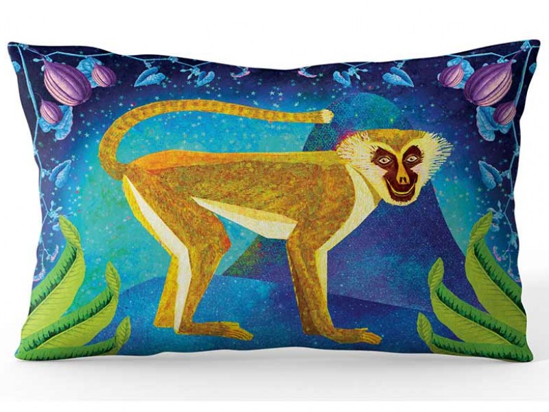 Africa Dreaming Collection Ramie Cushion Cover - Monkey Africa Dreaming Collection Ramie Cushion Cover - Monkey