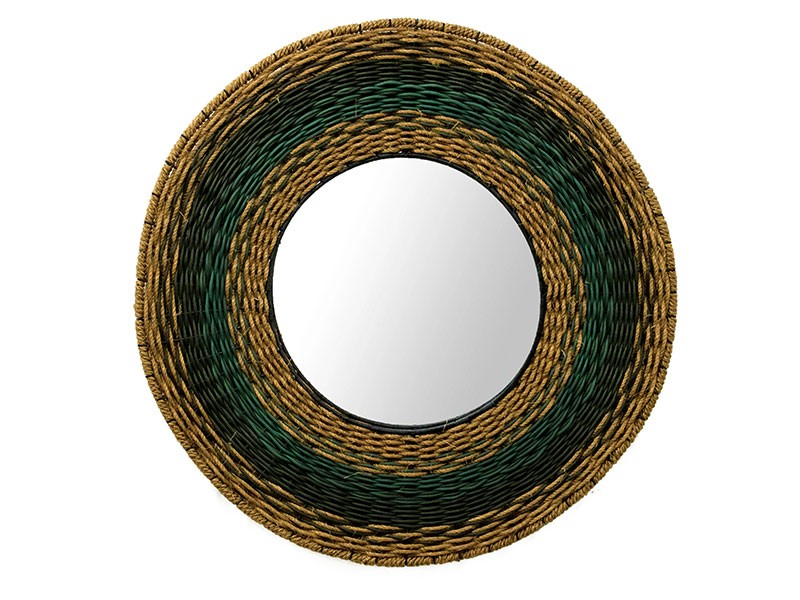 Large Round Mirror - Manilla and Military green Large Round Mirror - Manilla and Military green
