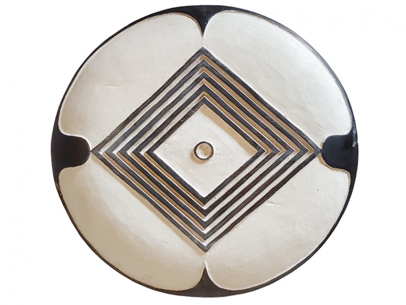 Carved Wood Shield - Diamond Design - 11 Carved Wood Shield - Diamond Design - 11