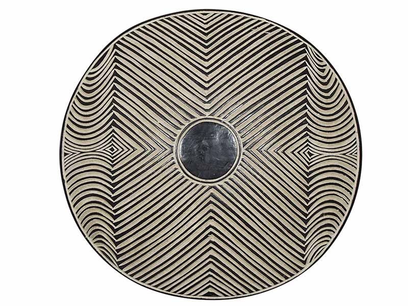 Carved Wood Shield Waves - 18 Carved Wood Shield Waves - 18