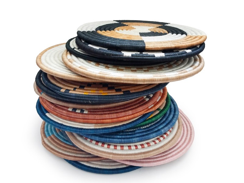 Assorted Rwanda Flat Baskets Assorted Rwanda Flat Baskets