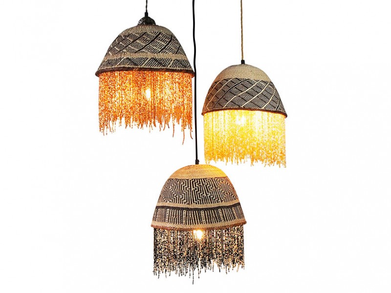 Beaded Basket Lampshade Beaded Basket Lampshade
