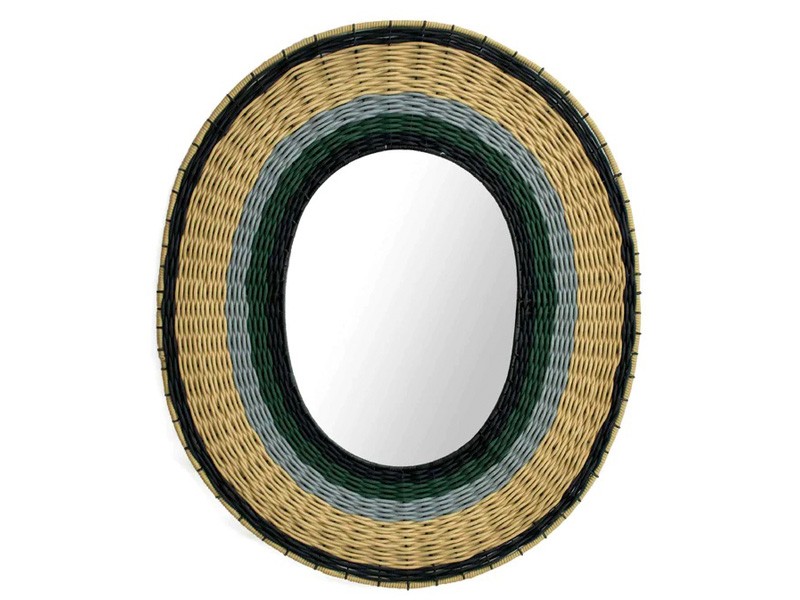 Large Round Mirror - Black, Military, grey and Beige Large Round Mirror - Black, Military, grey and Beige