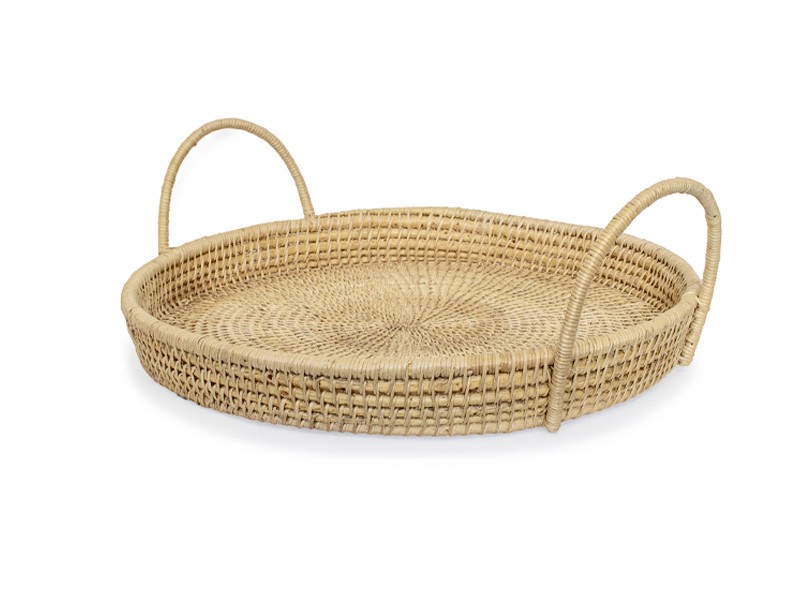 Woven Basket Tray with Handles Woven Basket Tray with Handles