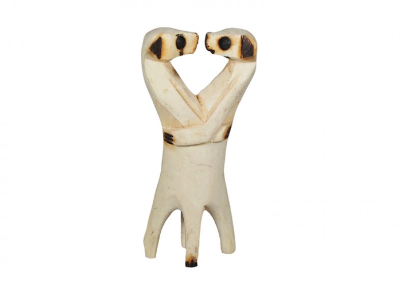 Carved Wood Meerkat - Love Carved Wood Meerkat - Love