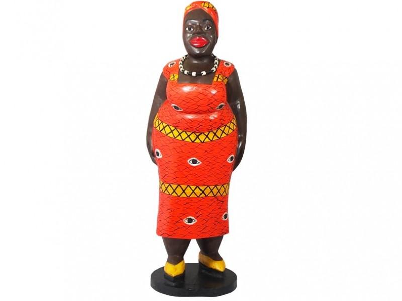 Mama Africa Wood Sculpture -orange-with-eyes-89cm-front Mama Africa Wood Sculpture -orange-with-eyes-89cm-front
