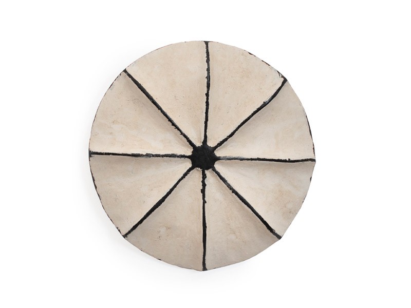 Wooden Shield - White Pansy Shell Carving Wooden Shield - White Pansy Shell Carving