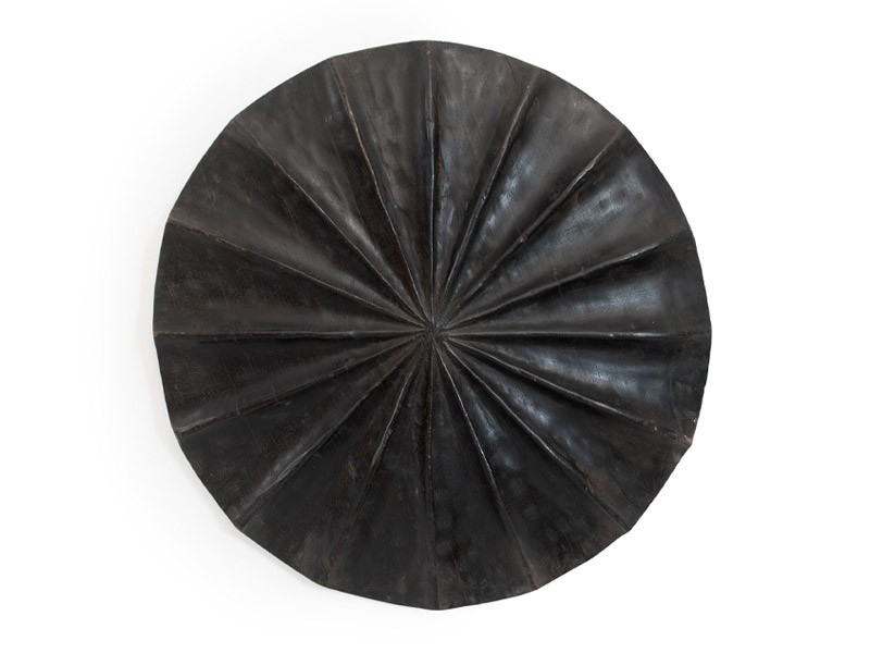 Large Round Bamileke Wood Shield - Black Large Round Bamileke Wood Shield - Black
