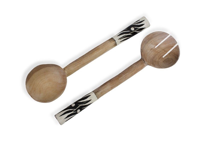 Handcrafted Wooden Salad Server Set Handcrafted Wooden Salad Server Set