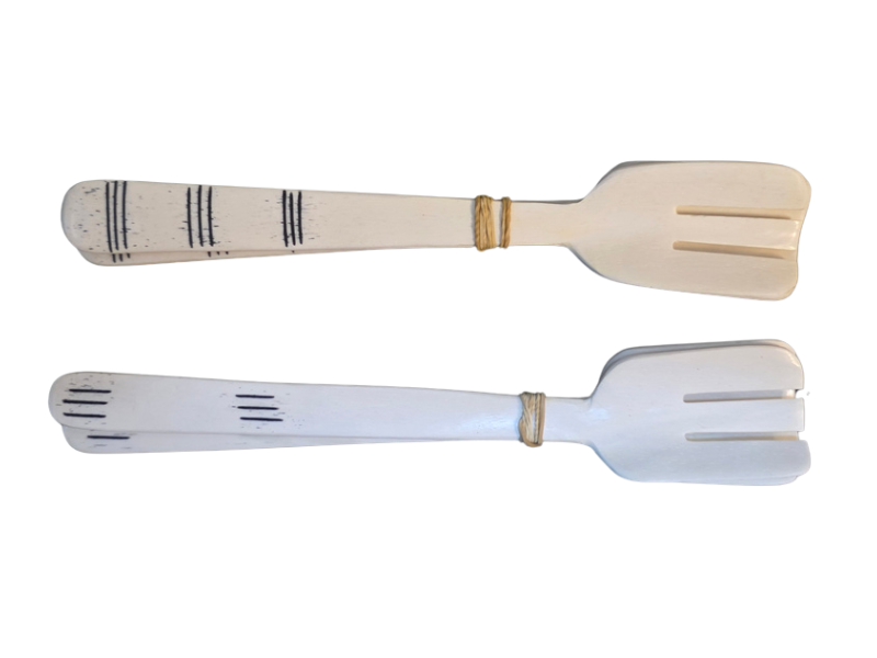 White with black stripe handle