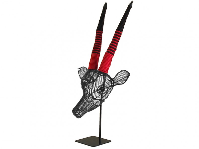 Charcoal with Red and Black Rope on Stand Charcoal with Red and Black Rope on Stand