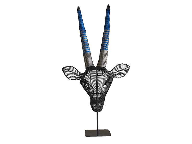 Charcoal with Blue and Grey Rope on Stand Charcoal with Blue and Grey Rope on Stand