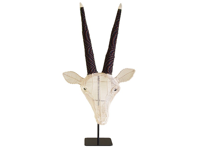 Ivory with Navy and Colourful Speckled Rope on Stand Ivory with Navy and Colourful Speckled Rope on Stand