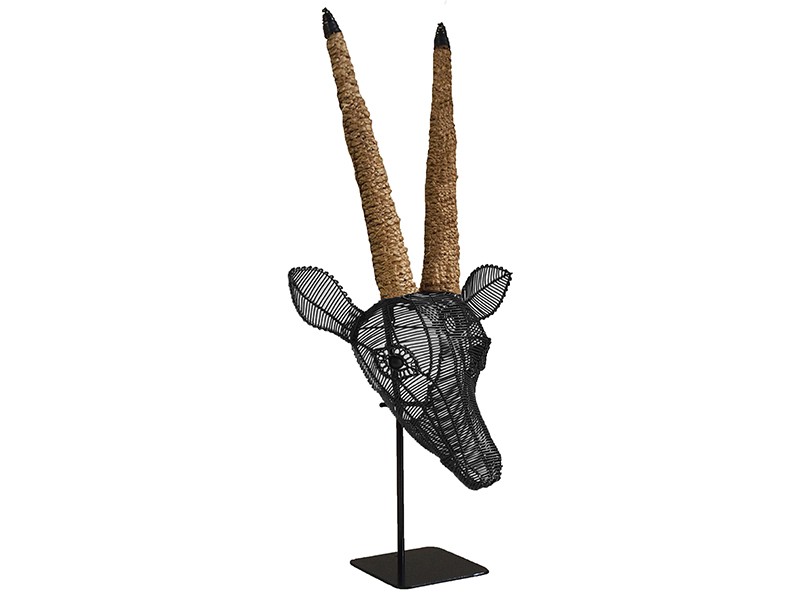 Charcoal with Manilla Rope on Stand - Side View Charcoal with Manilla Rope on Stand - Side View