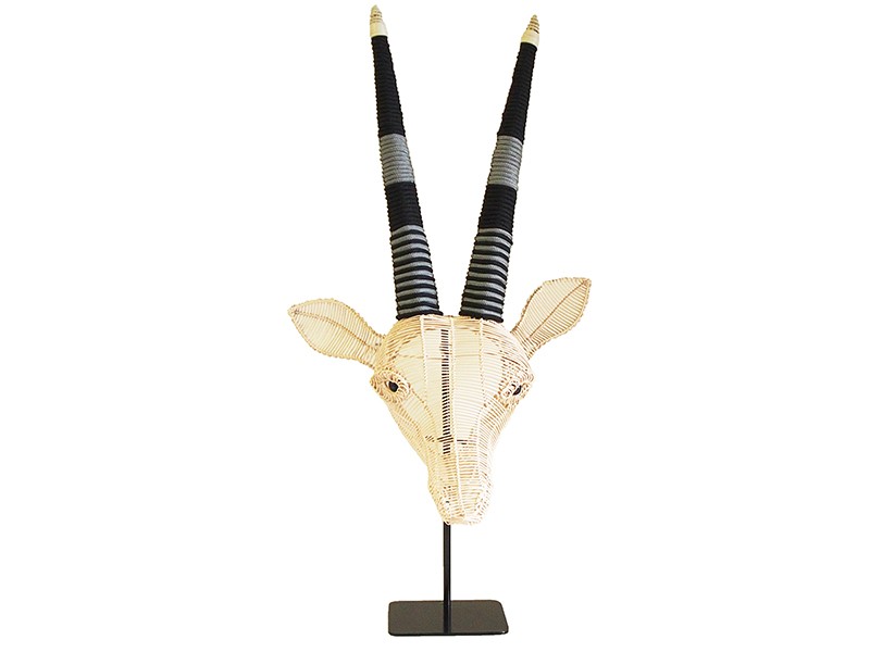 Ivory with Grey and Black Rope on Stand Ivory with Grey and Black Rope on Stand