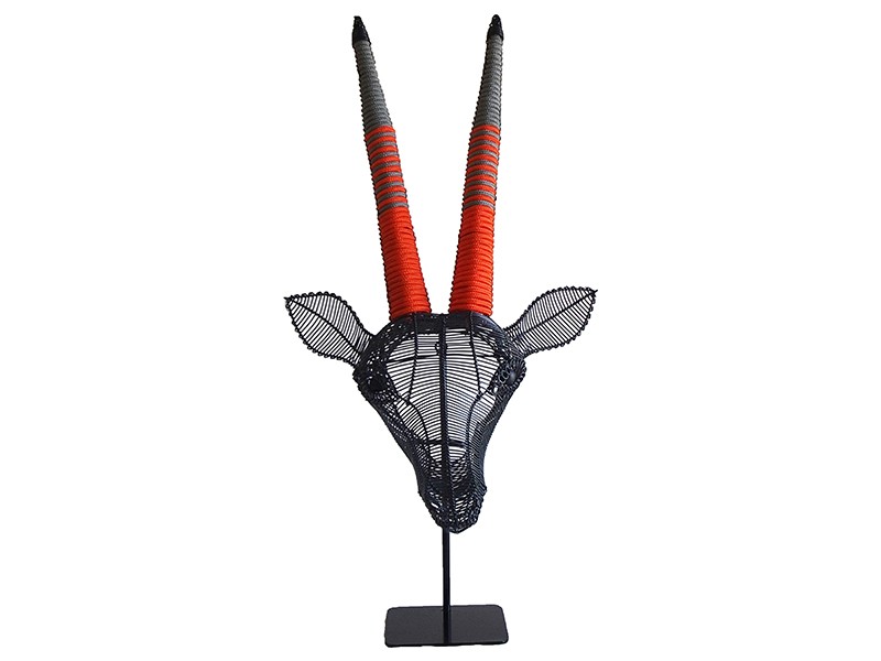 Charcoal with Orange and Grey Rope on Stand Charcoal with Orange and Grey Rope on Stand