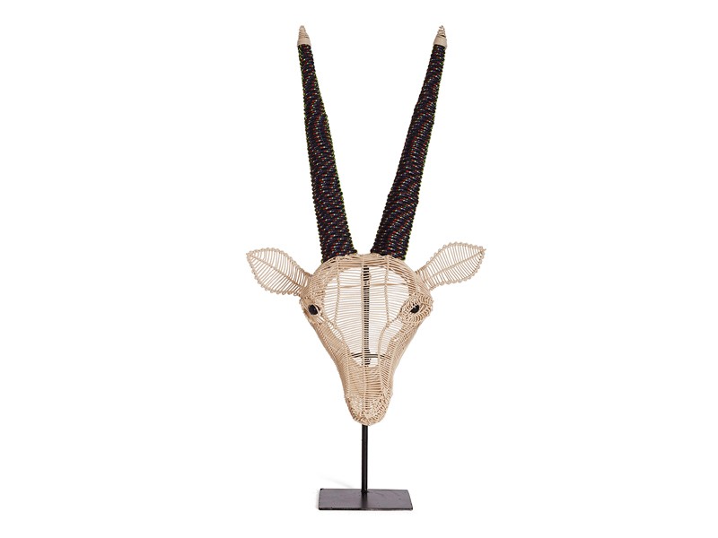Navy speckle - cream head on a stand Navy speckle - cream head on a stand