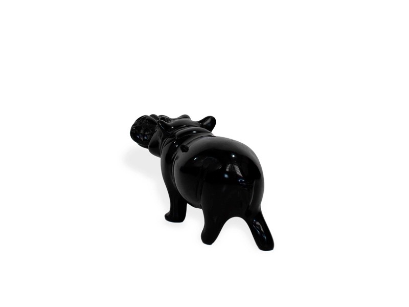 Black Soapstone Hippo | Handcrafted African Art Decor Black Soapstone Hippo | Handcrafted African Art Decor