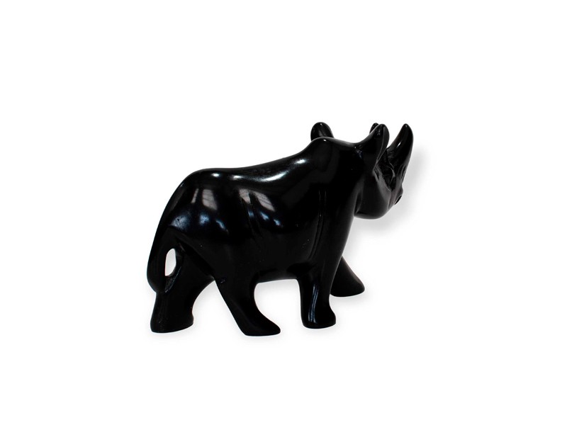 Black Soapstone Rhino | Handcrafted African Art Decor Black Soapstone Rhino | Handcrafted African Art Decor