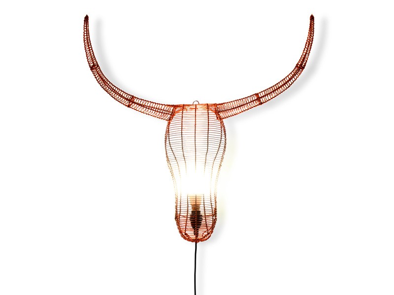 Copper Nguni Head Wall Light Copper Nguni Head Wall Light