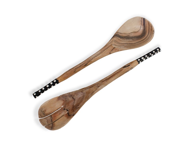 Handcrafted Wooden Salad Server Set Small Handcrafted Wooden Salad Server Set Small