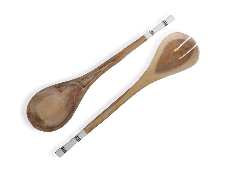 Handcrafted Wooden Salad Server Set Small Handcrafted Wooden Salad Server Set Small