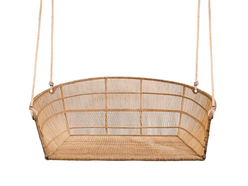 Handcrafted Rattan Swing - Front view Handcrafted Rattan Swing - Front view